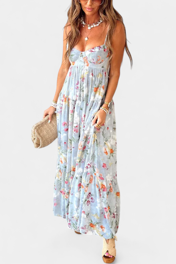 Jimena Vestido Floral con Espalda Abierta look femenino elegante