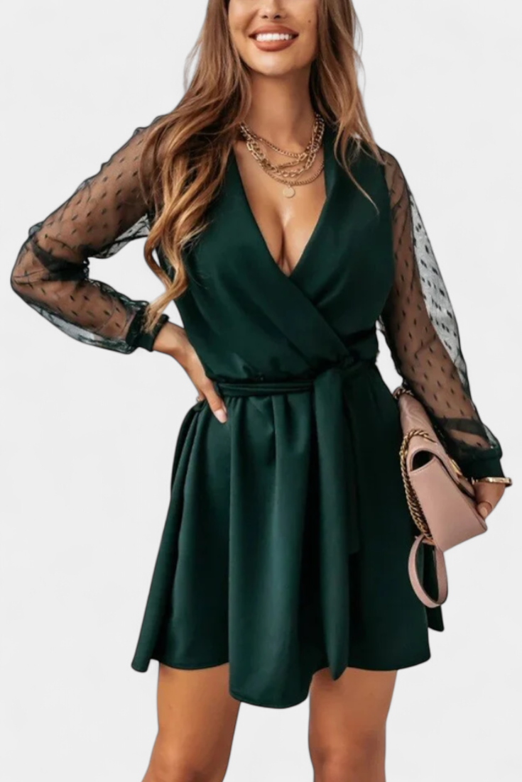 Jana Vestido Mini Elegante con Escote Sofisticado y Silueta Favorecedora