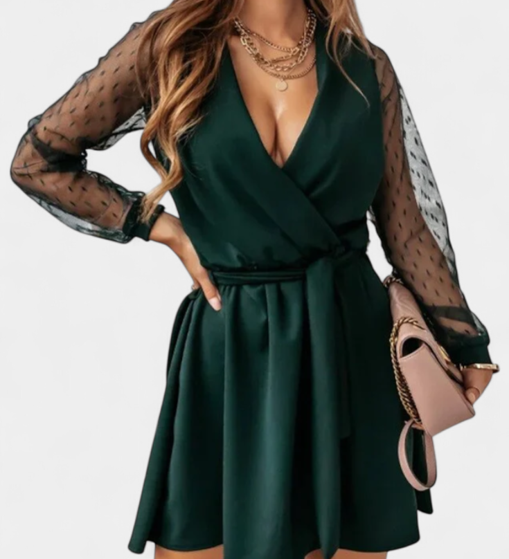 Jana Vestido Mini Elegante con Escote Sofisticado y Silueta Favorecedora