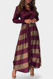 Noa | Vestido Camisero Largo a Rayas con Cinturón