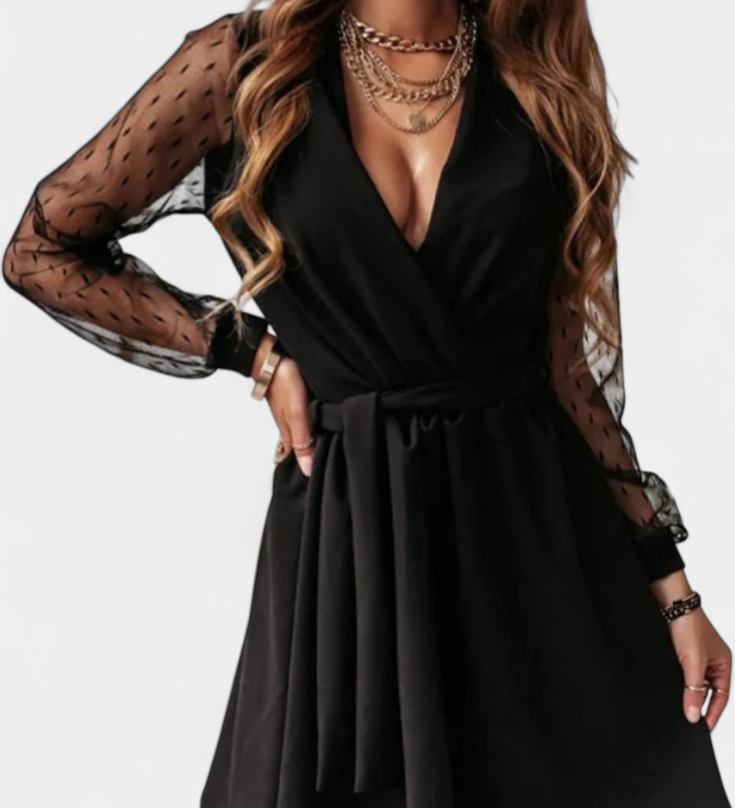 Jana Vestido Mini Elegante con Escote Sofisticado y Silueta Favorecedora