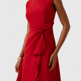 Claudia | Vestido Midi Asimétrico con Drapeado Elegante