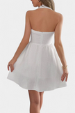 Kassandra Vestido Mini Halter con Espalda Abierta y Silueta Evasé