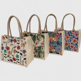 Eco-Friendly Jute Bag with Floral Print