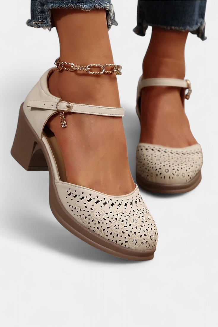 Cirila |  Botines de Mujer de Cuero Sintético con Hebilla Decorativa