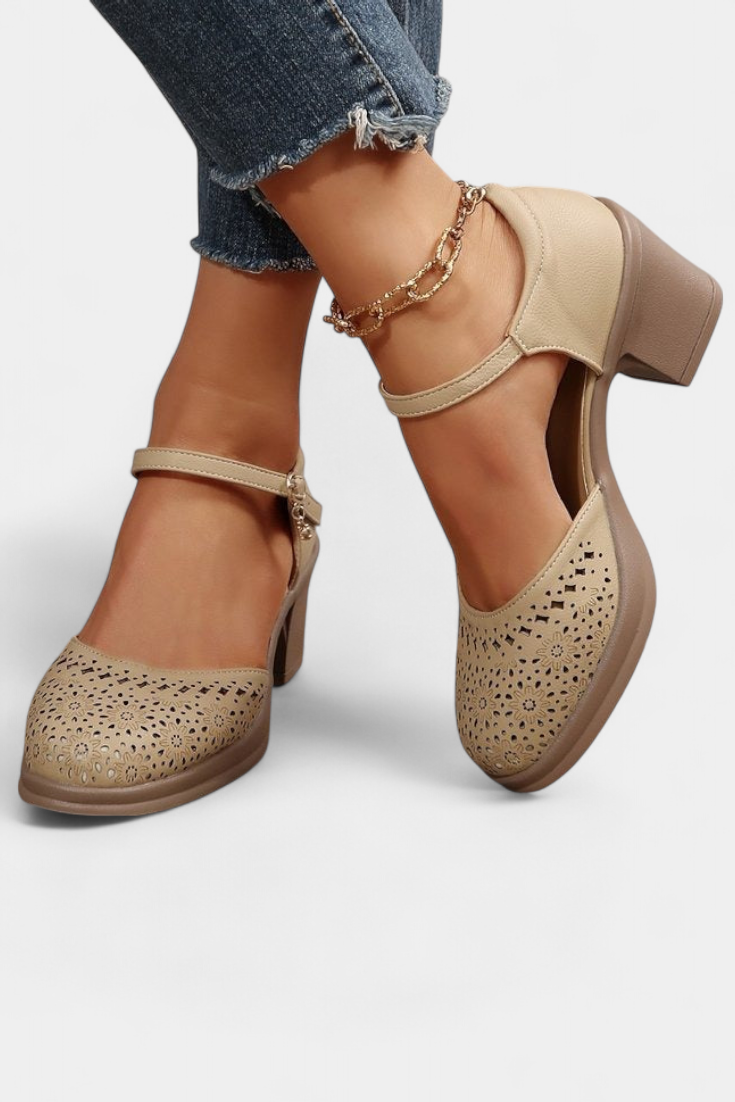 Cirila |  Botines de Mujer de Cuero Sintético con Hebilla Decorativa