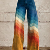 CALLIE™ - Pantalones retro de pierna ancha con estampado de chevrón