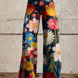 FLEUR™ - Pantalones de pierna ancha con estampado floral elegante