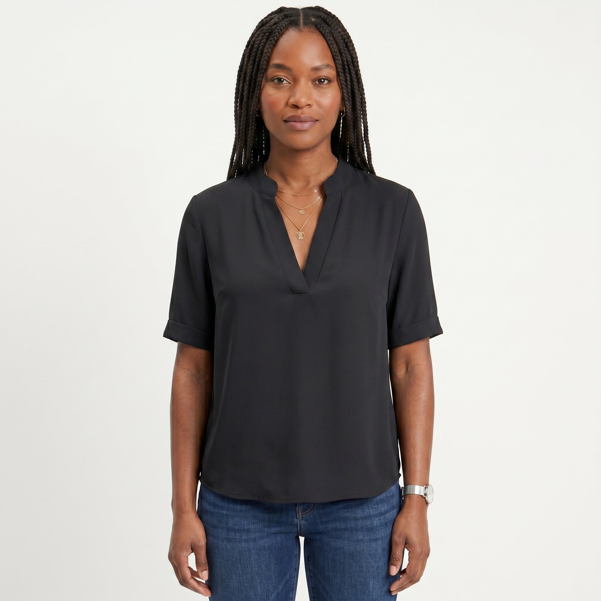 Celia - Blusa Fluida con Escote en V