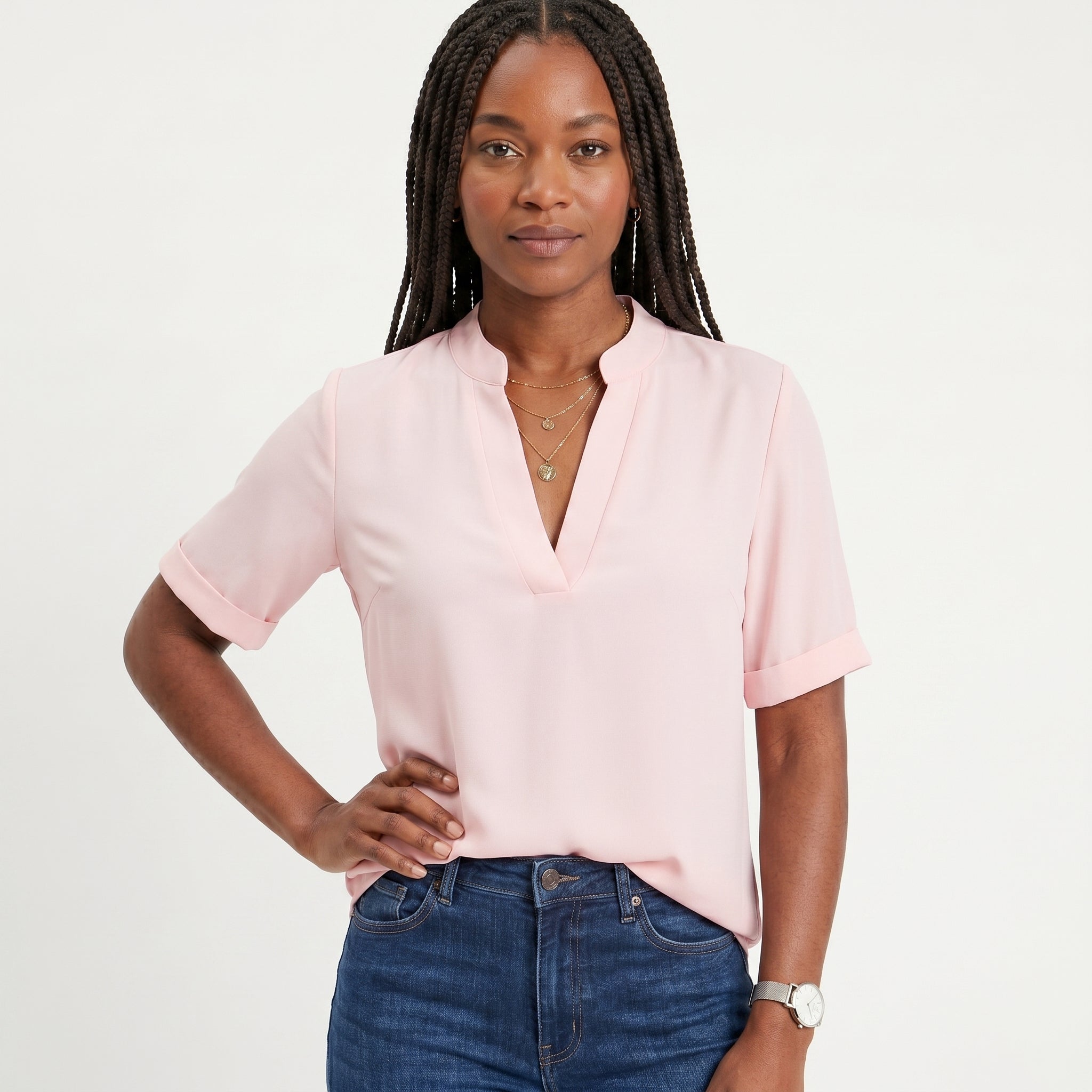 Celia - Blusa Fluida con Escote en V