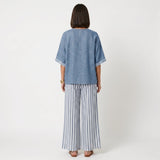 Clara - Linen set: striped tunic and pants